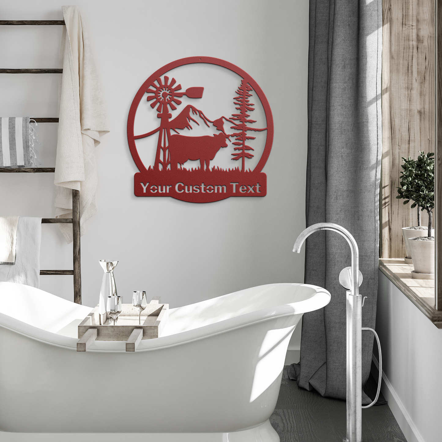 Personalized_Rustic_Farm_Sign_Red_Modern_Bathroom_Mockup.png